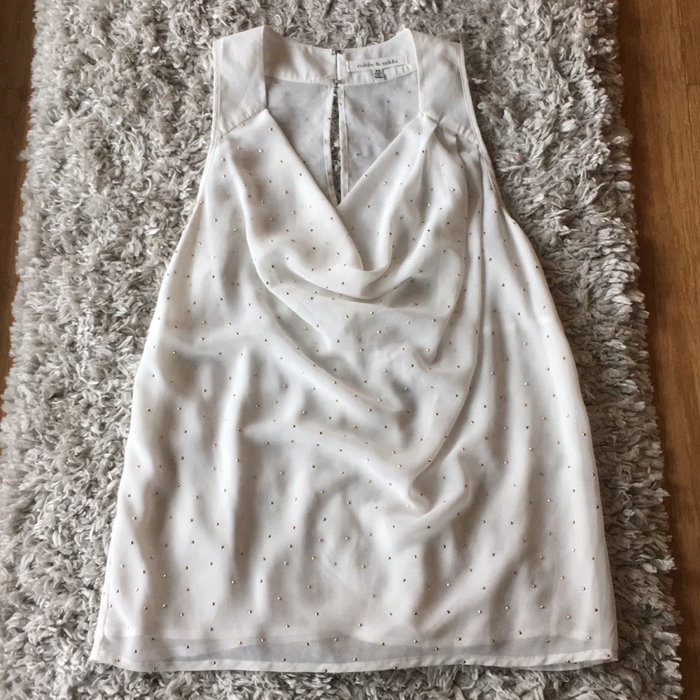 Robbi & Nikki Cowl Neck Stuudded Tank